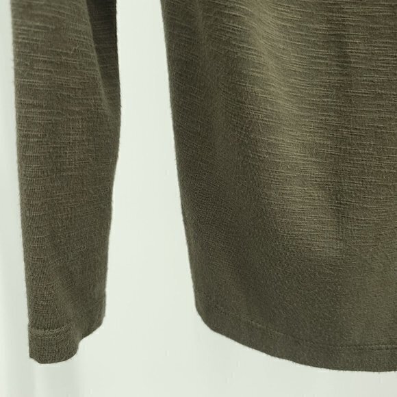 Anthropologie Dolan Long Sleeve Surplice/Faux Wrap Blouse 8 Olive Green - Picture 12 of 16